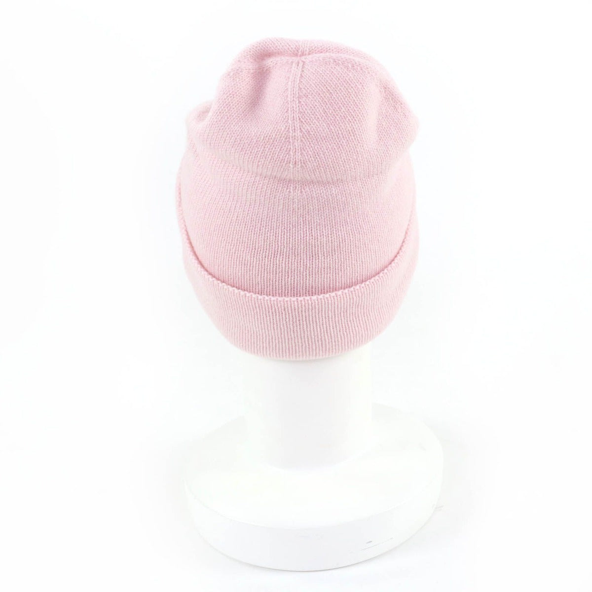 Chanel Cashmere CC Logo Heart Rhinestone Knit Cap Pink — view 6
