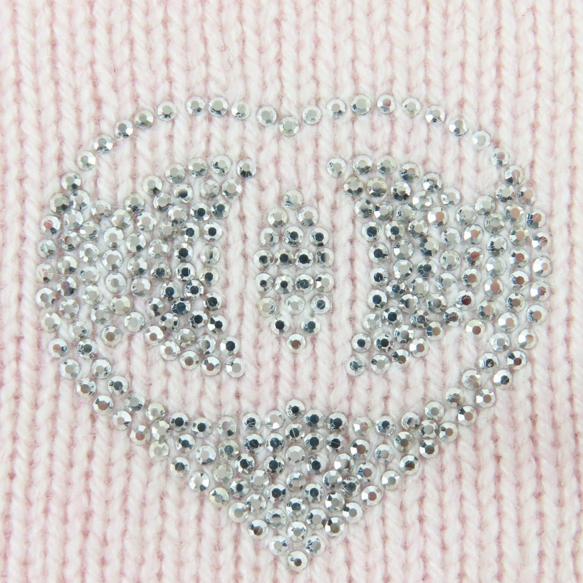 Chanel Cashmere CC Logo Heart Rhinestone Knit Cap Pink — view 9