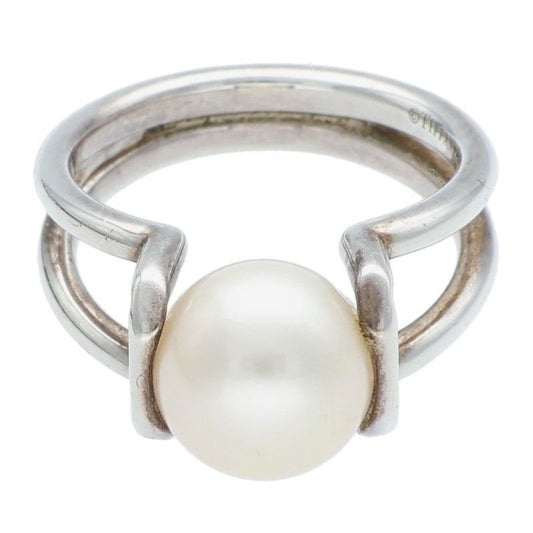 Tiffany & Co Hardwear Hardware Freshwater Pearl Silver Ring 12