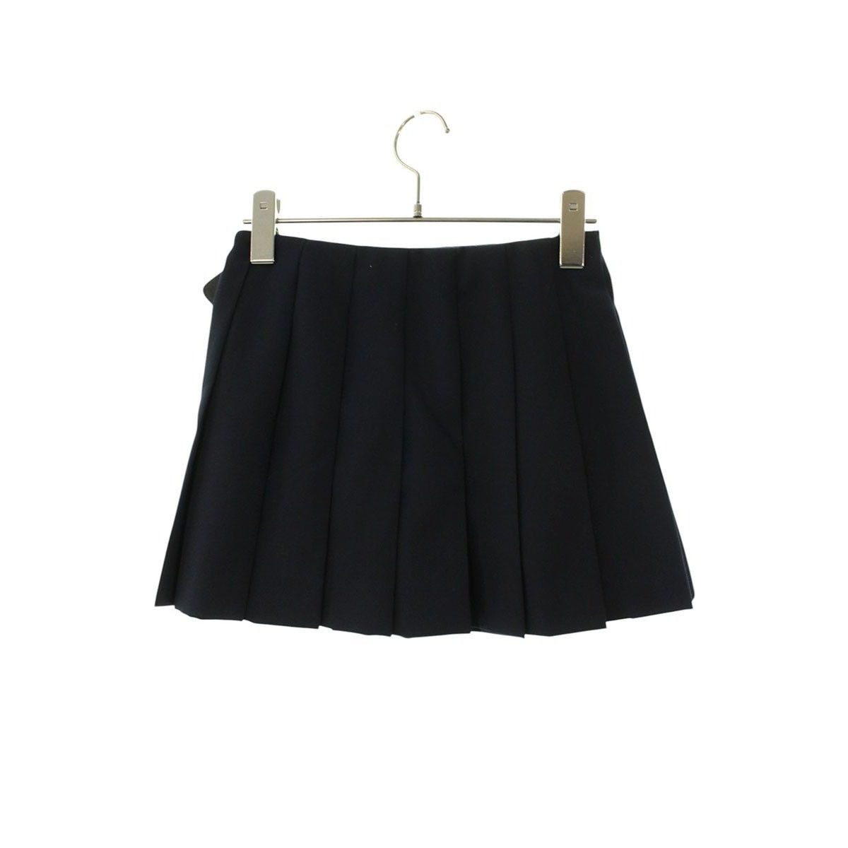 Prada Triangle Logo Belt Pleated Skirt 40 — view 2