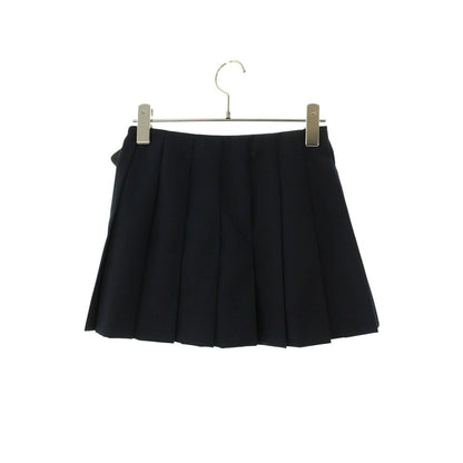 Prada Triangle Logo Belt Pleated Skirt 40 — view 2