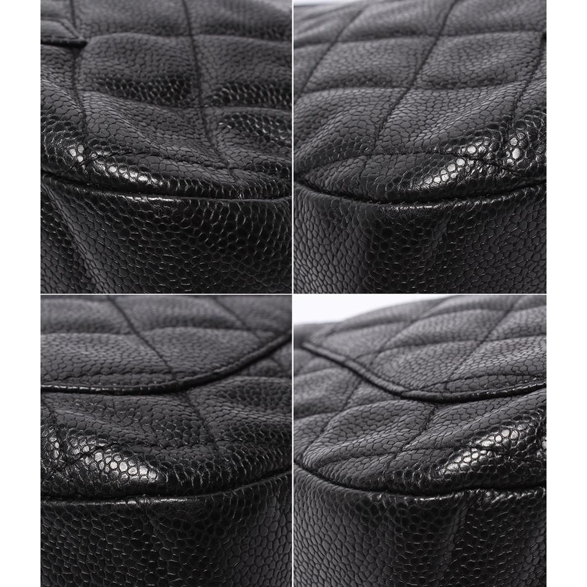 Chanel Chain Shoulder Bag Gold Caviar Leather Quilted — view 5