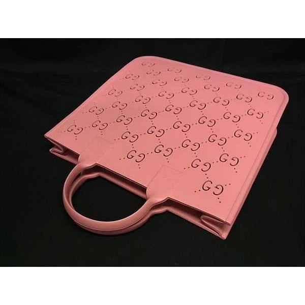 Gucci Childrens GG Pattern Rubber Tote Handbag Pinkish — view 5