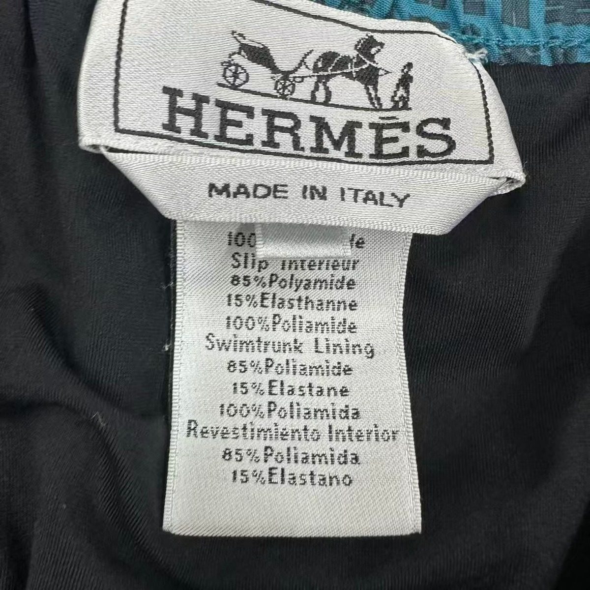Hermes Shorts H Logo All Over Pattern Series Button Swim Pants Blue — view 4