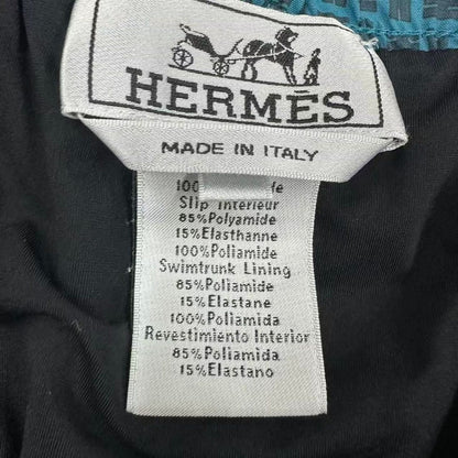 Hermes Shorts H Logo All Over Pattern Series Button Swim Pants Blue — view 4