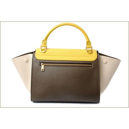 Celine Shoulder Bag Small Trapeze Yellow Brown Beige 2 — view 4