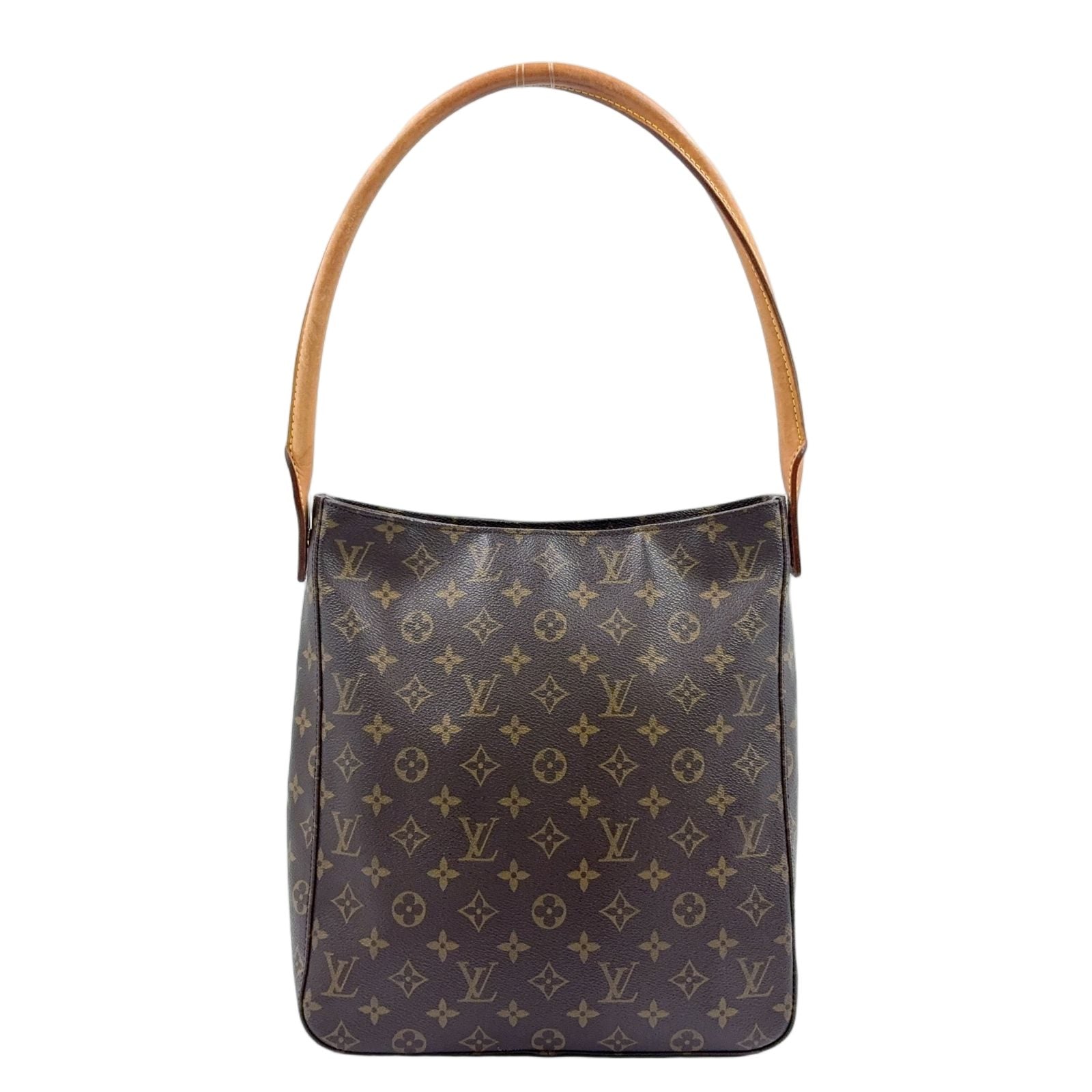 Louis Vuitton Looping GM Monogram Leather Brown Shoulder Bag Gold