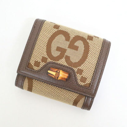 Gucci Diana Compact Wallet GG Canvas Beige Brown
