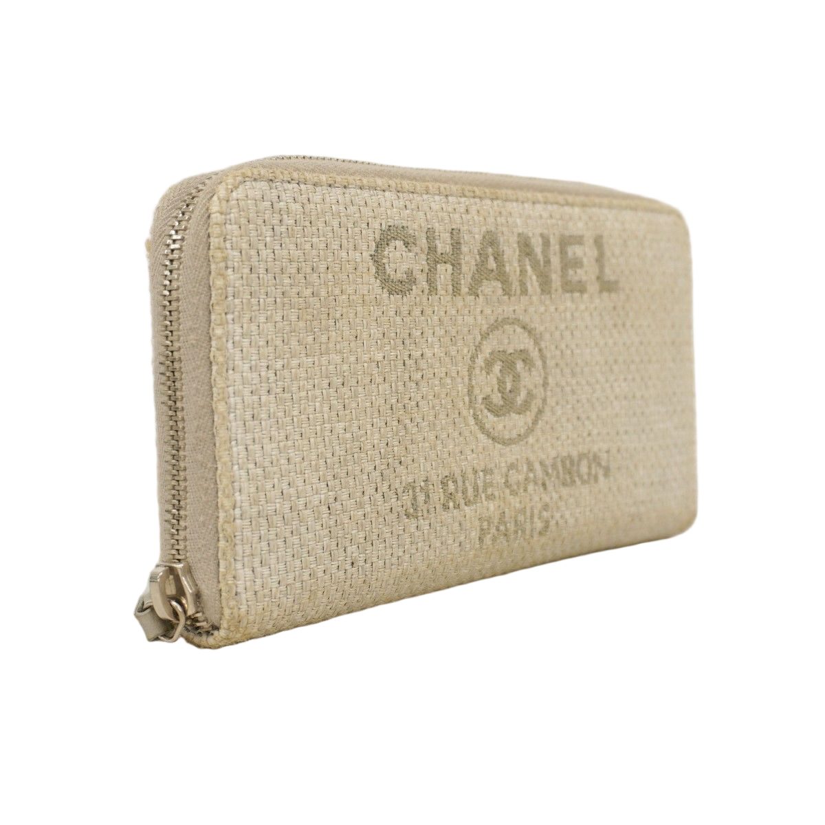 Chanel Wallet Deauville Tweed Gray Silver Handbag — view 2