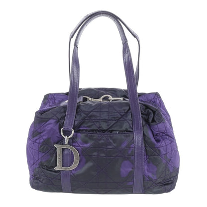 Dior Cannage Leather Tote Shoulder Hand Silver