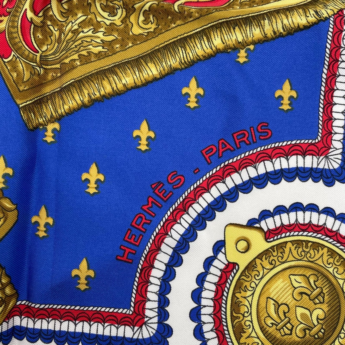 Hermes Scarf Silk Carre 90 Selles a Housse Cover Seat White Blue — view 7