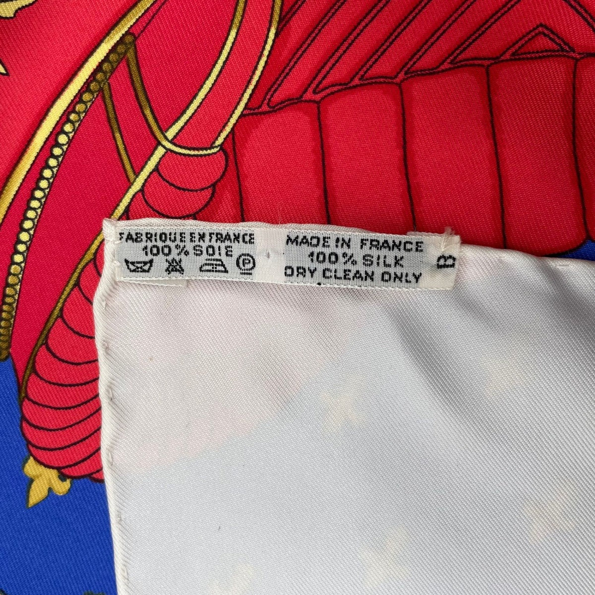 Hermes Scarf Silk Carre 90 Selles a Housse Cover Seat White Blue — view 9