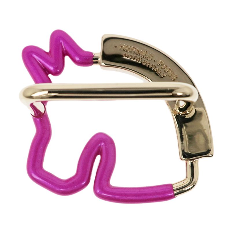 Hermes Scarf Ring Cheval Neon Cheval Pink Purple Blue Gold Hardware
