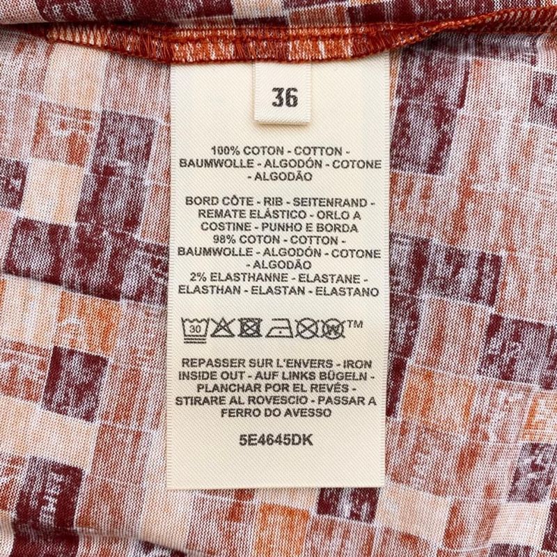 Hermes Short Sleeve T-Shirt Bolduc Check Micro 5e4645dk 36 Size Cotton Logo