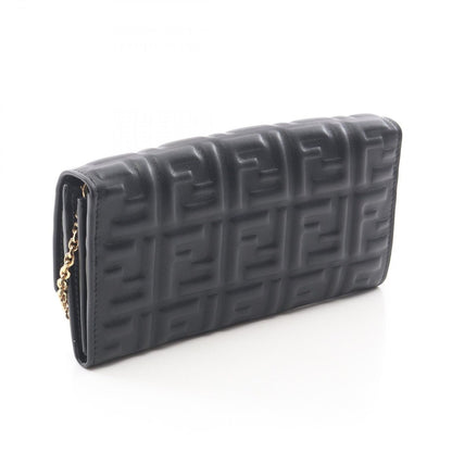 Fendi Shoulder Baguette Black Leather Chain Wallet — view 2