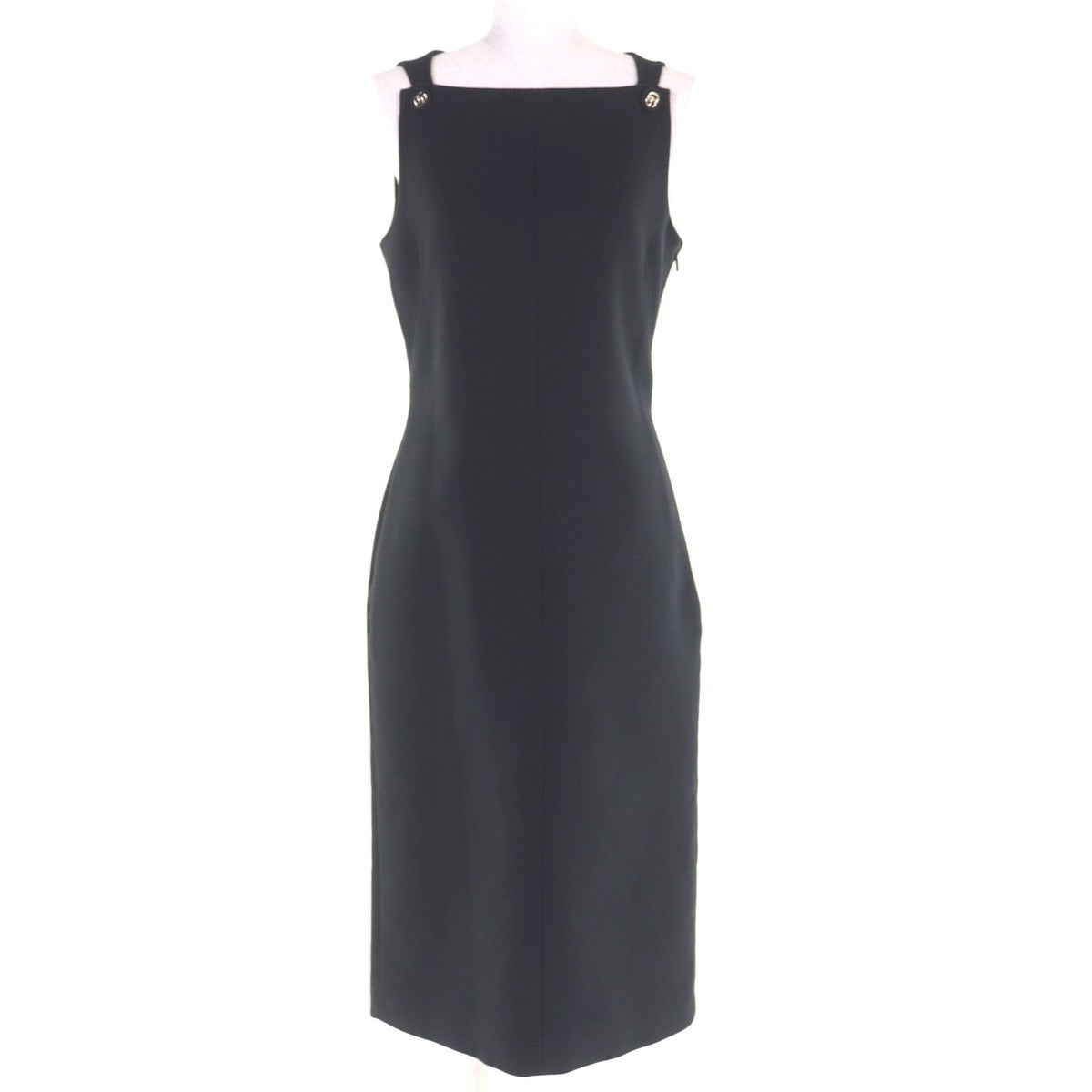 Gucci 100% Cotton GG Button Dress Black 42 with Hanger Garment Made
