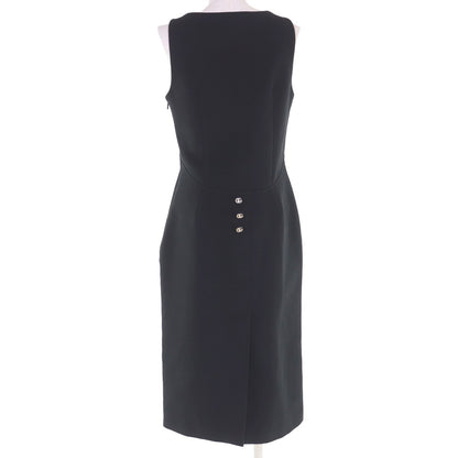 Gucci 100% Cotton GG Button Dress Black 42 with Hanger Garment Made — view 3