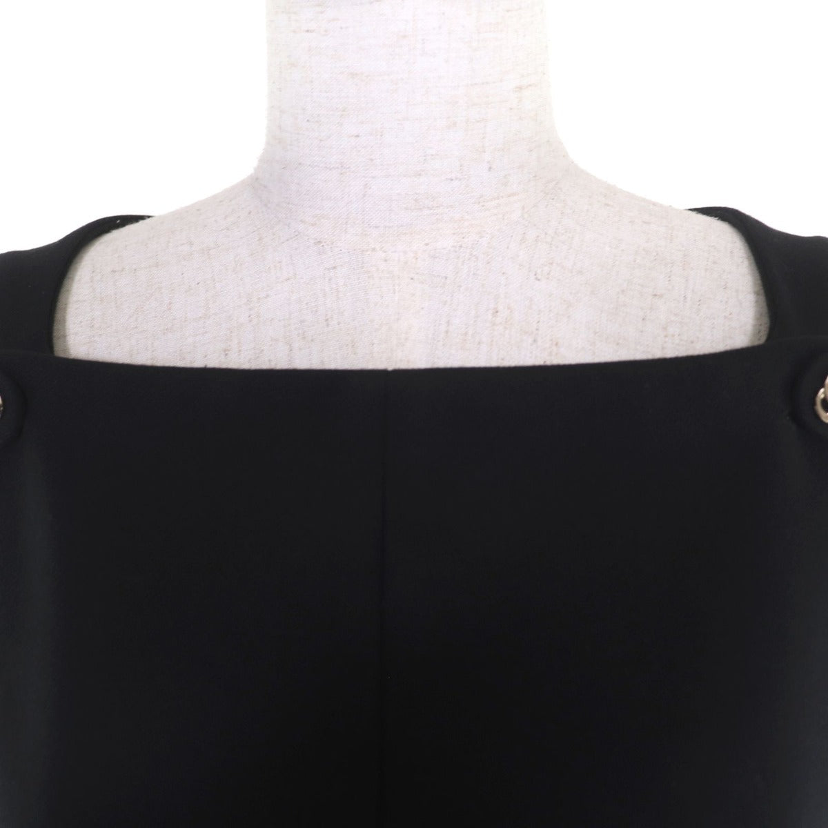Gucci 100% Cotton GG Button Dress Black 42 with Hanger Garment Made — view 4
