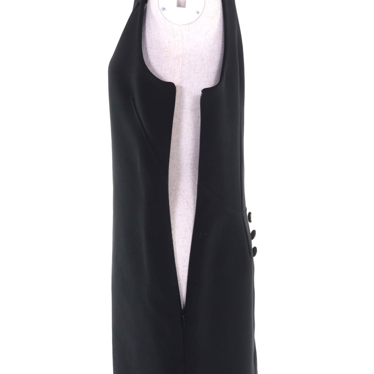 Gucci 100% Cotton GG Button Dress Black 42 with Hanger Garment Made — view 5