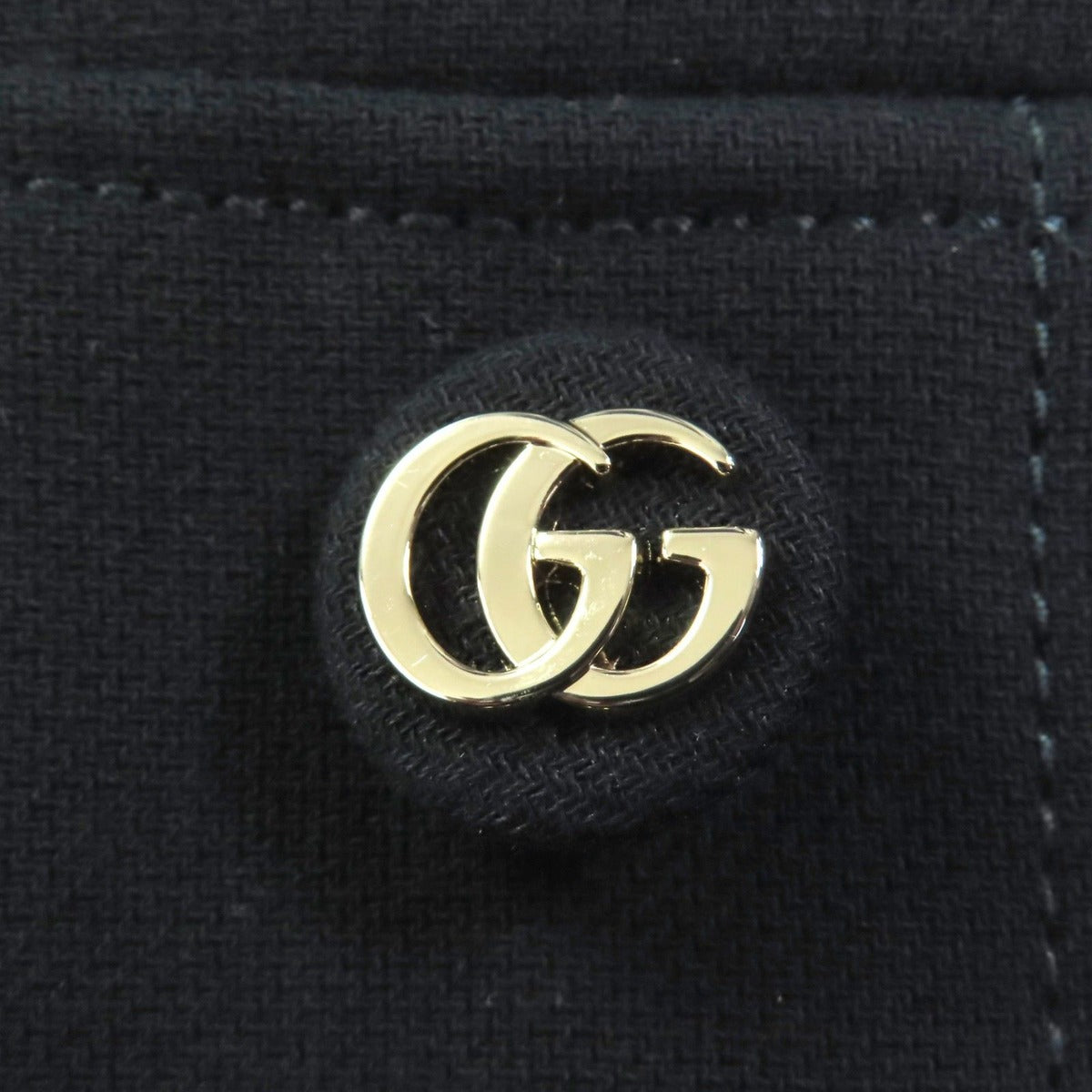 Gucci 100% Cotton GG Button Dress Black 42 with Hanger Garment Made — view 6