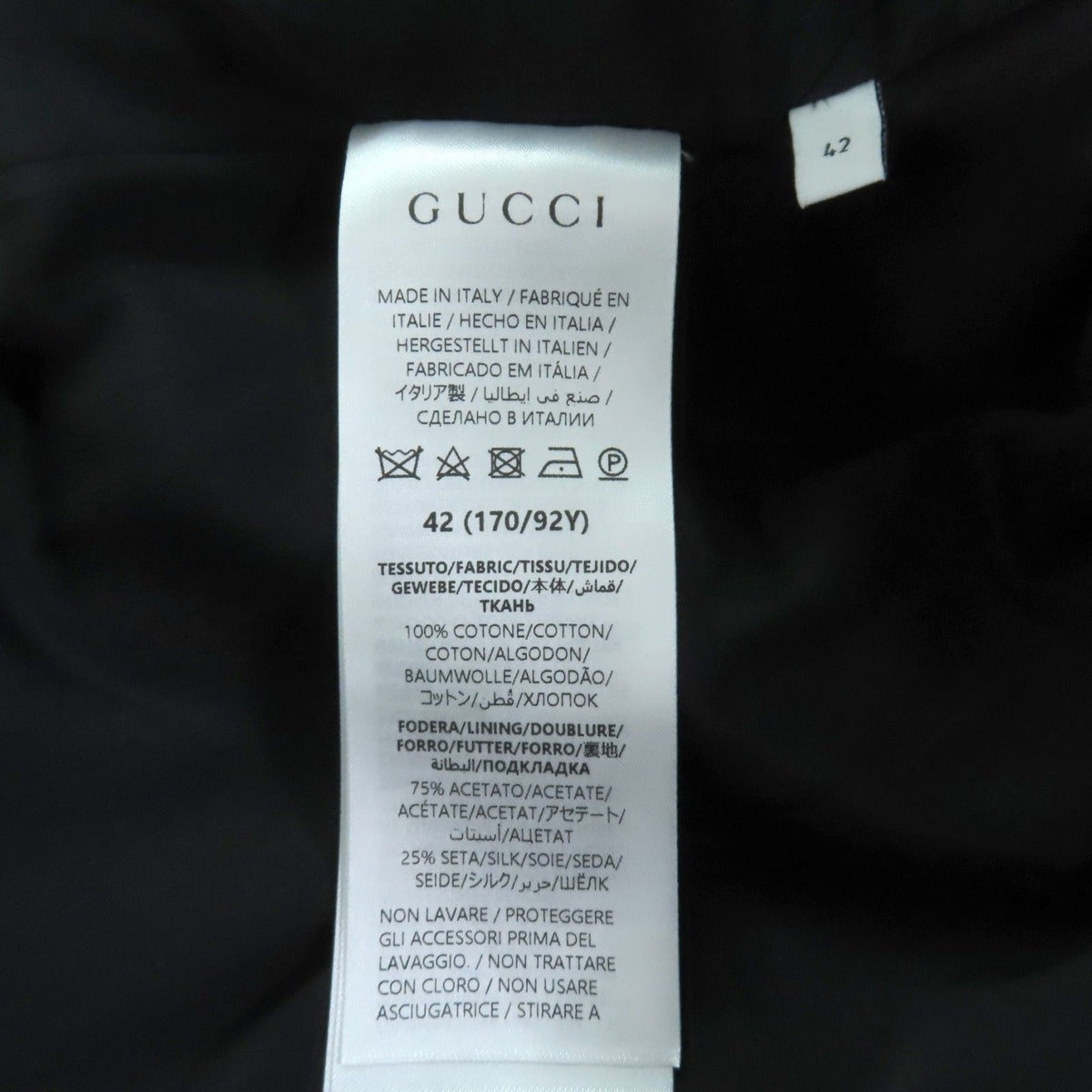 Gucci 100% Cotton GG Button Dress Black 42 with Hanger Garment Made — view 9