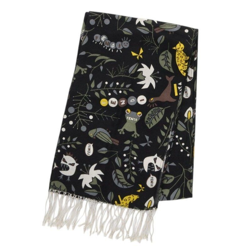 Fendi All Over Wool Shawl Scarf