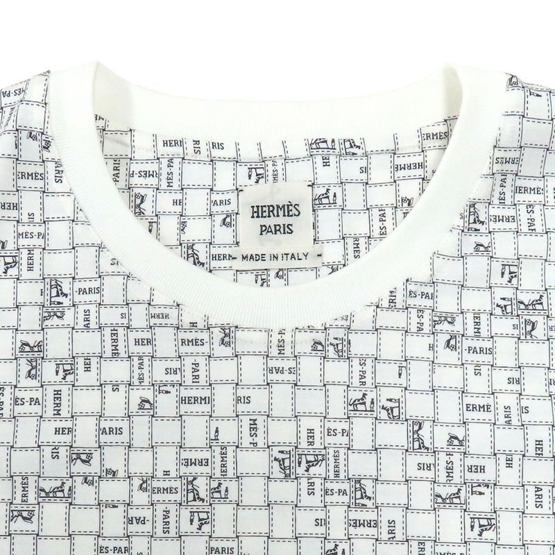 Hermes Short Sleeve T-shirt One Piece Bolduc AU Carre Bolduc Check