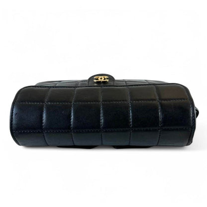 CHANEL 24K Vintage Chocolate Bar Bag Lambskin Leather Quilted Purse