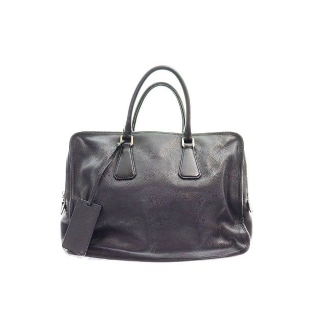 Prada Vitello Daino Leather Briefcase Black Aa — view 2