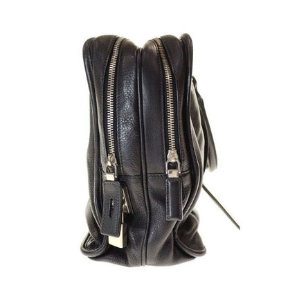 Prada Vitello Daino Leather Briefcase Black Aa — view 3