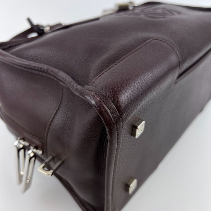 Loewe Anagram Amazona 28 Handbag Brown Leather Vintage Women's