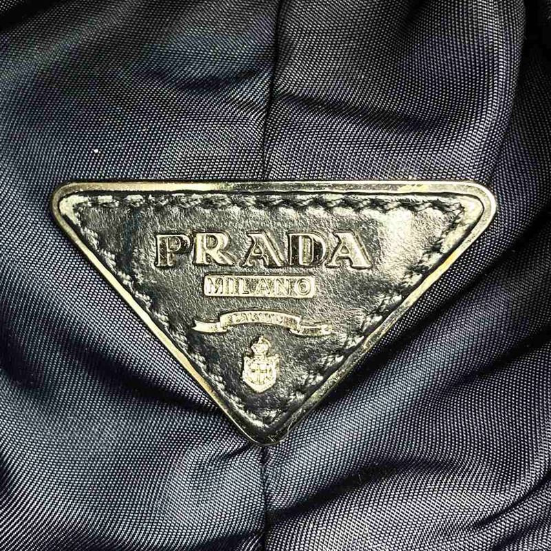 Prada Reversible Tote Shoulder Bag Handbag 2WAY Check Black Green Nylon Women