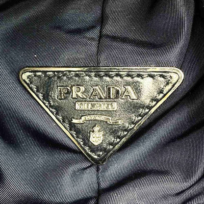 Prada Reversible Tote Shoulder Bag Handbag 2WAY Check Black Green Nylon Women