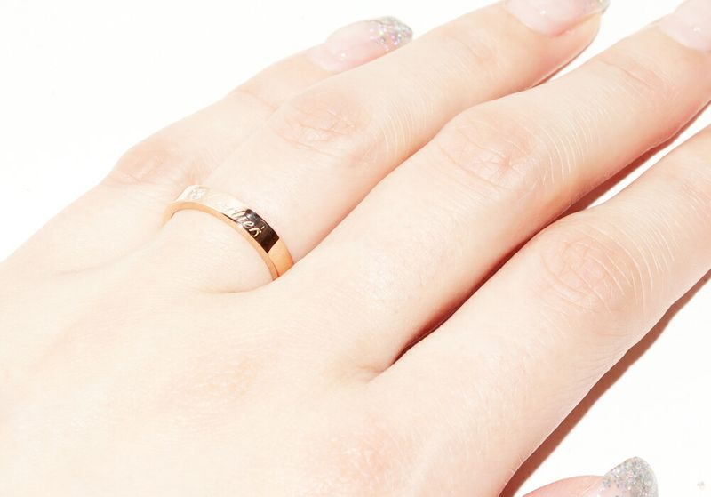 Cartier Ring 18K Pink Gold Diamond 1P (003ct) C De Cartier Ring Engraved Ring