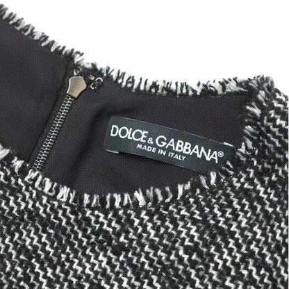 Dolce & Gabbana Dress 38 Lace Tweed Sleeveless Midi Black — view 4