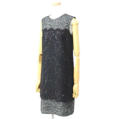 Dolce & Gabbana Dress 38 Lace Tweed Sleeveless Midi Black