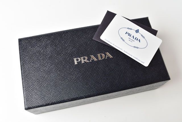 Prada Long Wallet With Pass Case 1m1132 Quilted Nylon