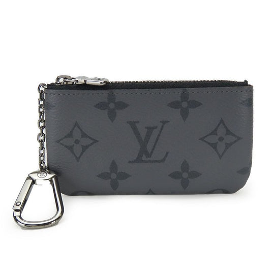 Louis Vuitton Coin Case Pochette Cles Monogram Eclipse Gray Black Silver