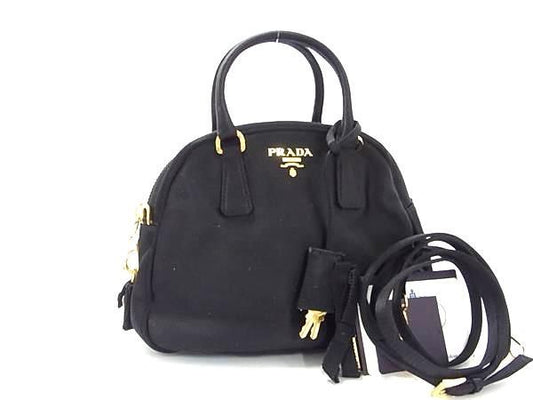 Prada Bl0444 Satin 2WAY Handbag Shoulder Crossbody Mini Bag Ladies