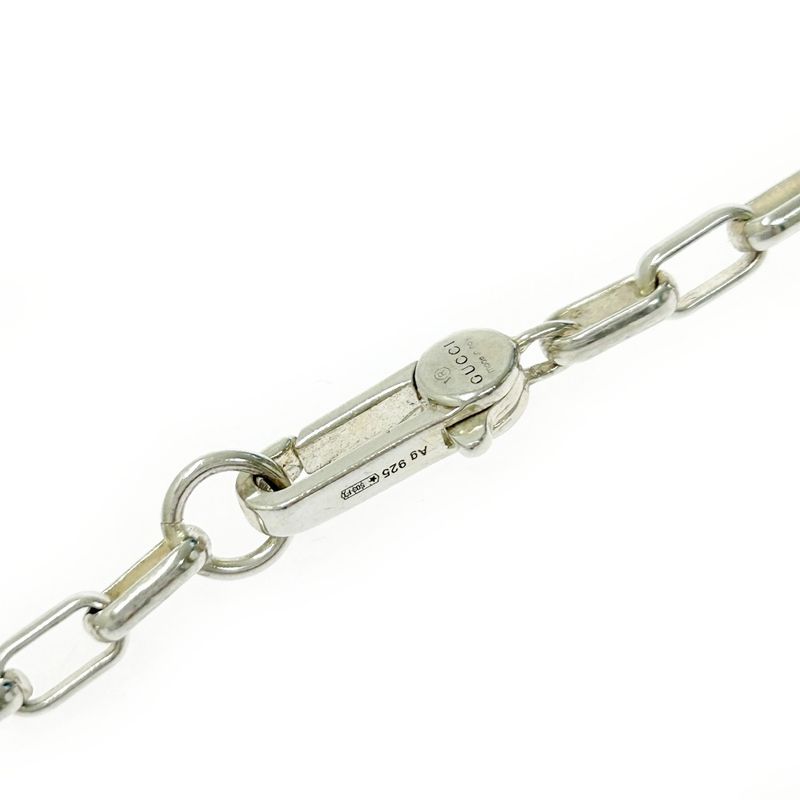 Gucci Silver Interlocking G Necklace 22.6g 925 Engraved 365424 Necklace