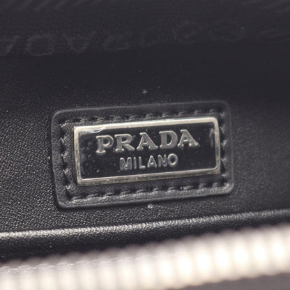 Prada Shoulder Bag Brick Black Nylon Saffiano Leather — view 4