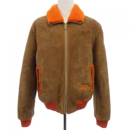 Louis Vuitton Shearling Carre Jacket Mouton Brown Orange