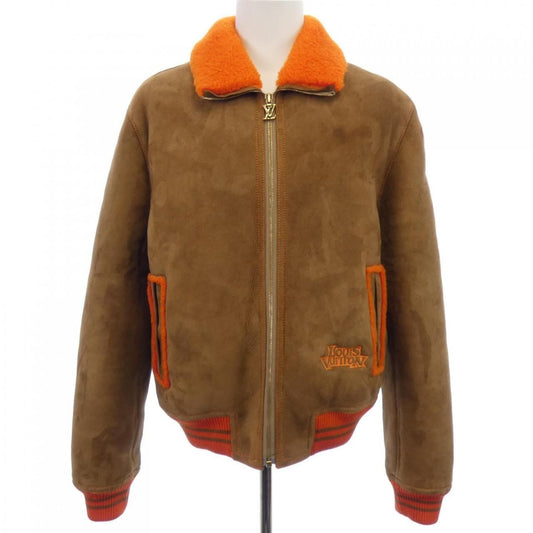 Louis Vuitton Shearling Carre Jacket Mouton Brown Orange
