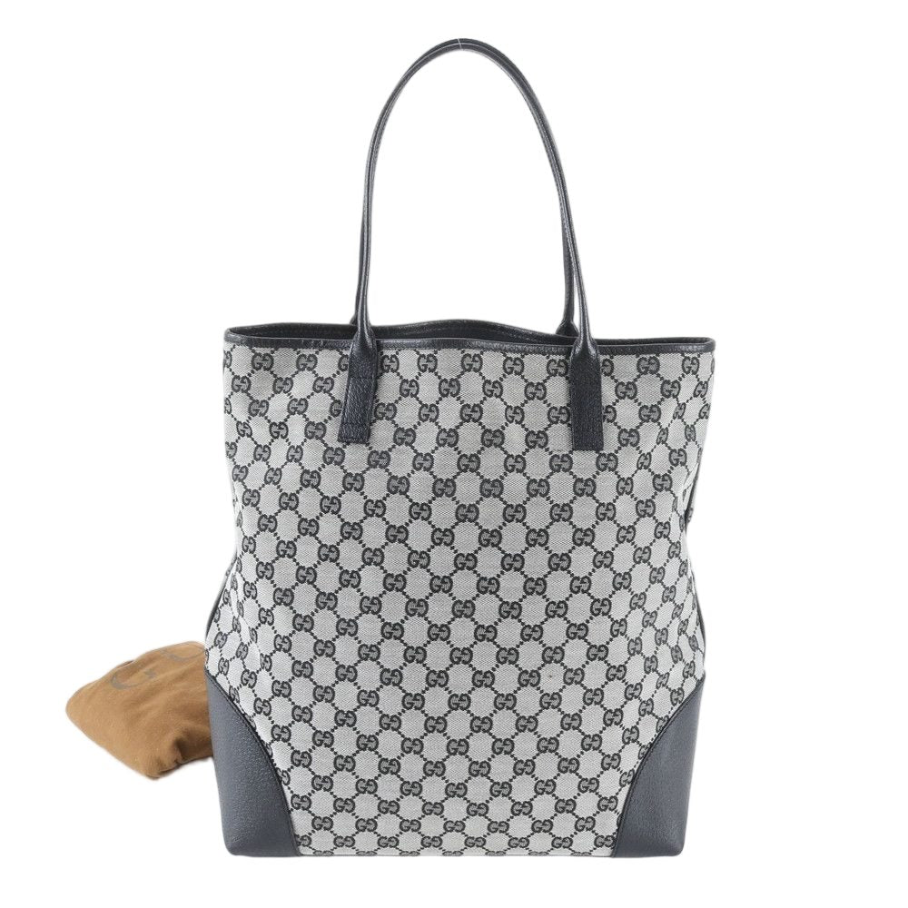Gucci GG Canvas Leather Tote Shoulder Black
