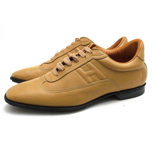 Hermes Shoes Sneakers Low Cut Women Leather Beige Quick