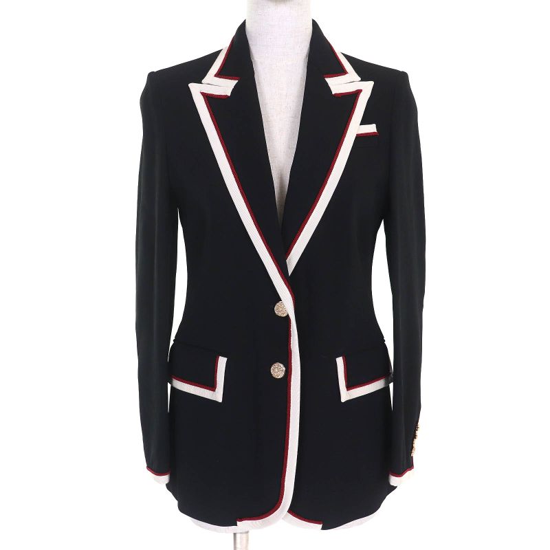 Gucci 523859 Lined With Chain Belt Pattern 100% Silk Peaked Lapel Tailored