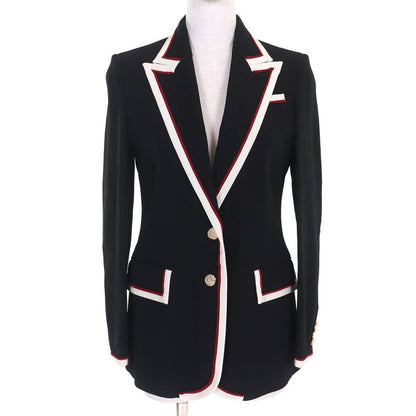 Gucci 523859 Lined With Chain Belt Pattern 100% Silk Peaked Lapel Tailored