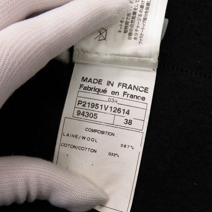 Chanel Sport Line Zip Up Coco Mark P21951 Size 38 Wool Black Hoodie Black 1017