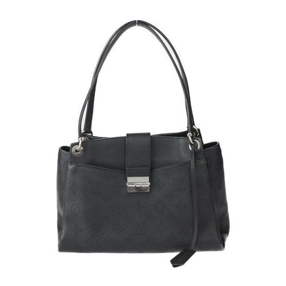 Louis Vuitton Svres Handbag Leather Black Silver Hardware Monogram