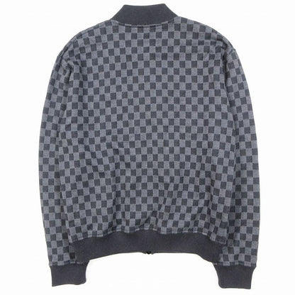 21aw Louis Vuitton Damier Jacquard Sweatshirt Bomber Jacket Blouson Zip Gray S